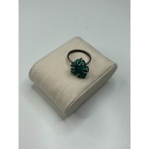 Vintage Mexico Sterling Silver Raw Turquoise Nugget Ring Size 9.5